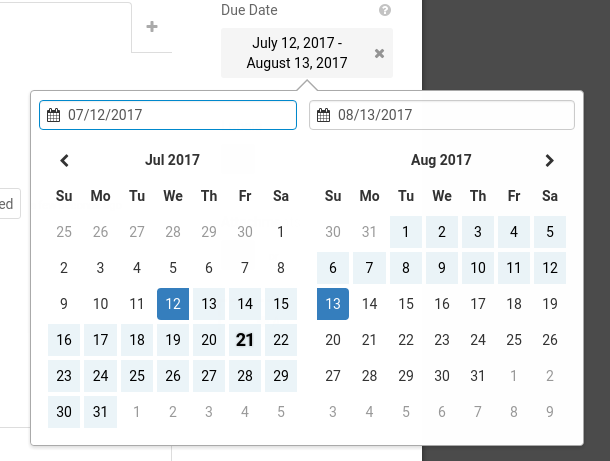 date range for date