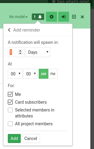 Card reminder creator