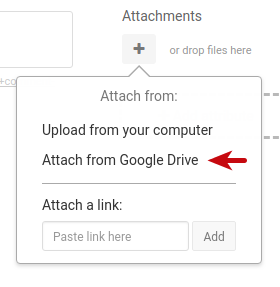 attacher un fichier Google drive