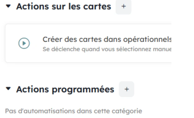 actions sur cartes