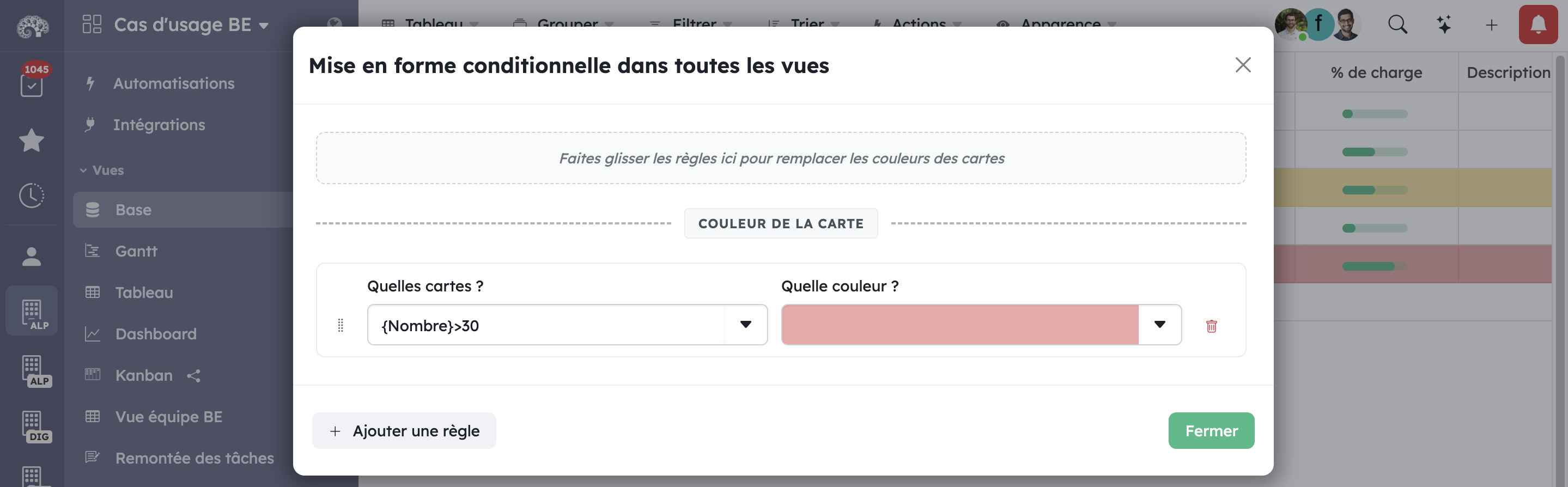 Mise en forme conditionnelle dans Kantree mise en forme conditionnelle Kantree