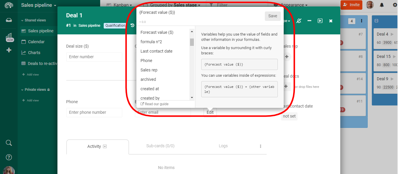 kantree formula editor