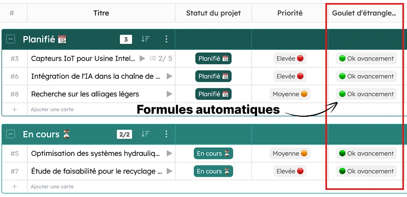 formules automatiques Kantree