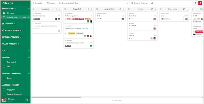 Global views: all tasks on one kanban board