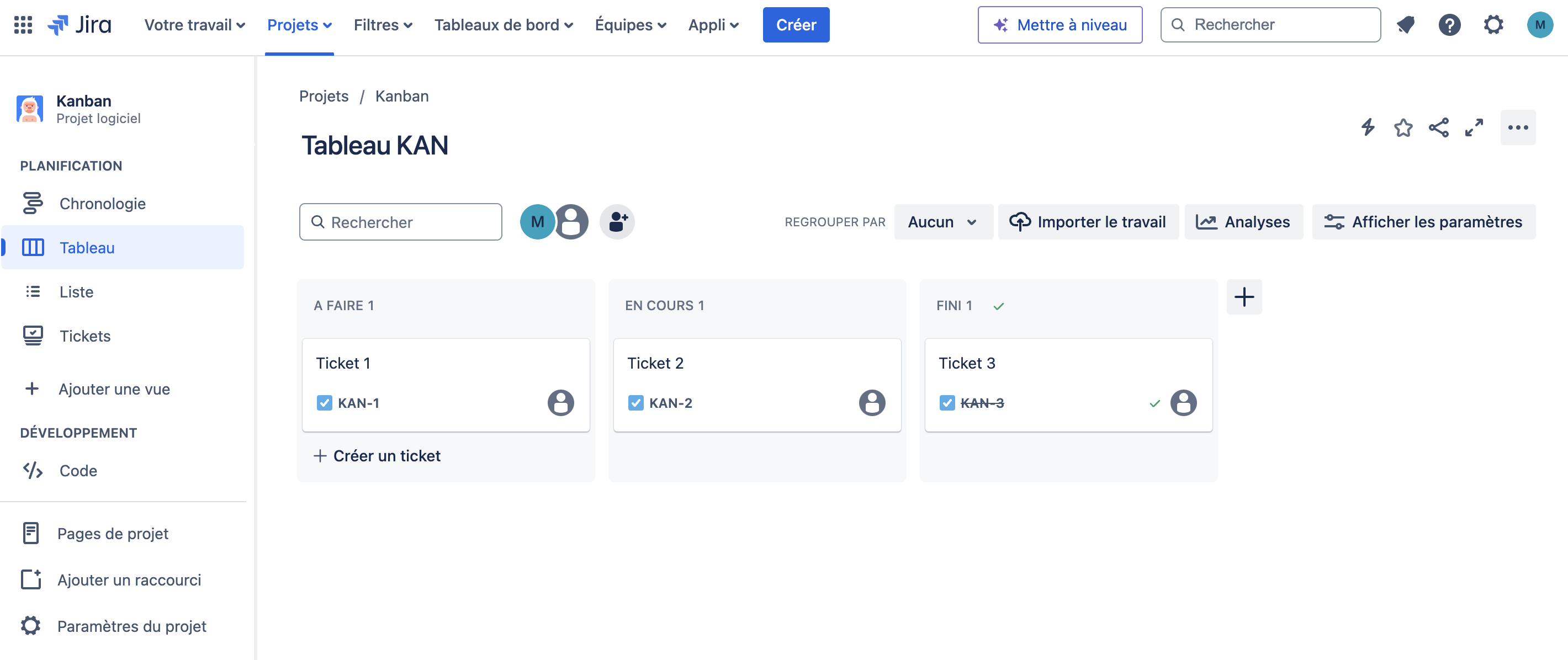 le tableau kanban jira