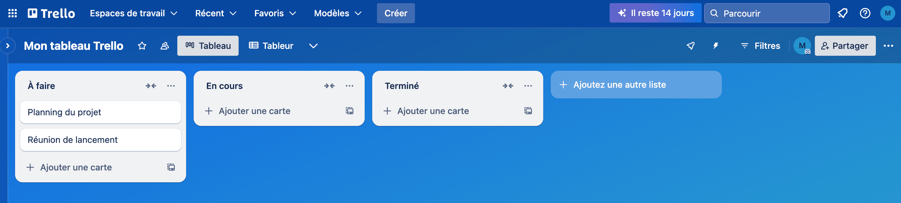 le tableau kanban trello