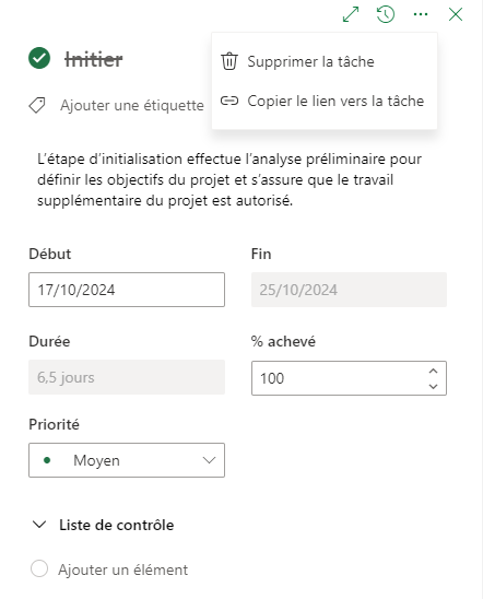 parameters cards MS-Project