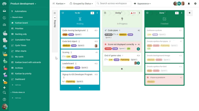 Switching between workflow views