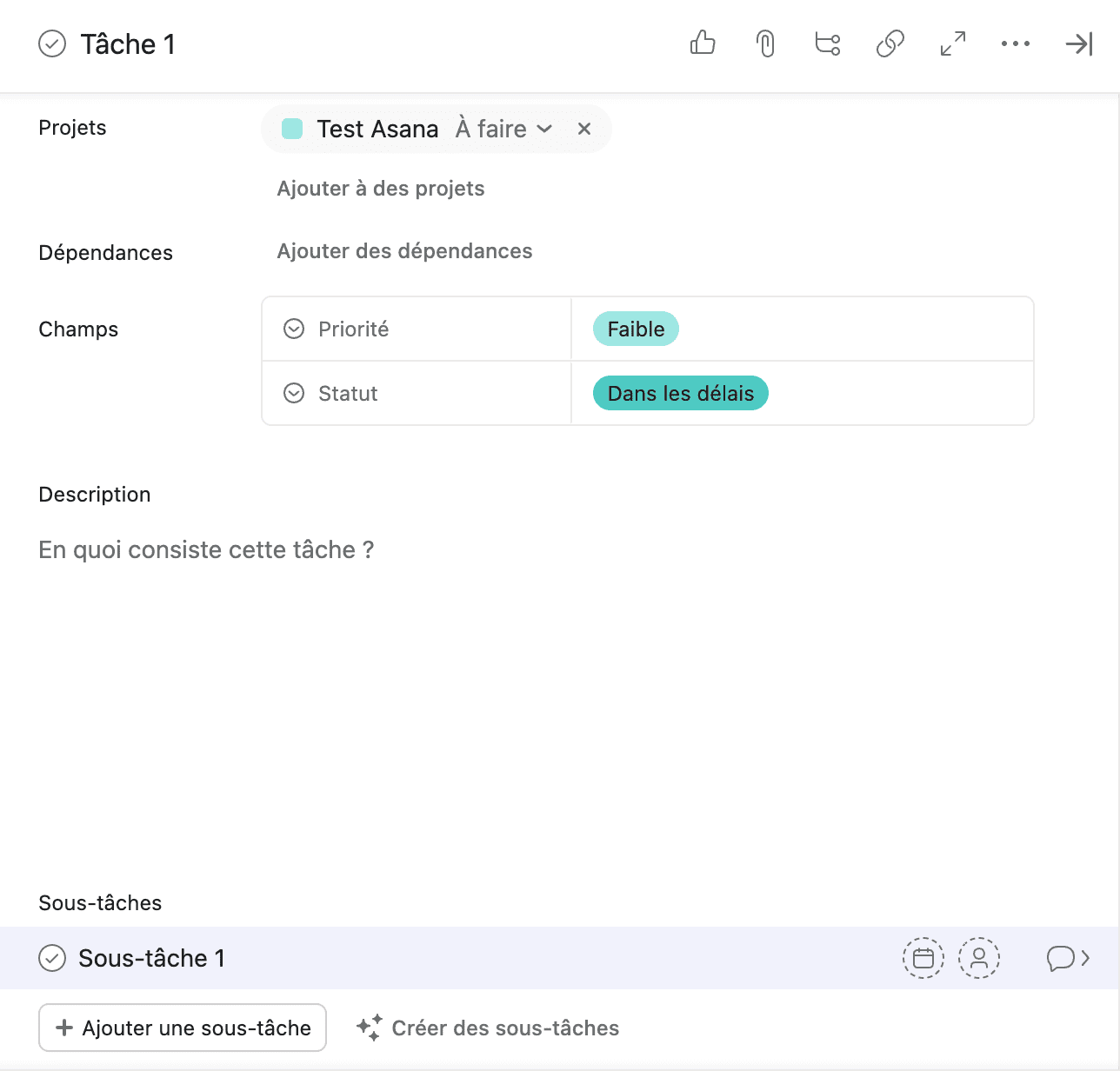 asana subtasks