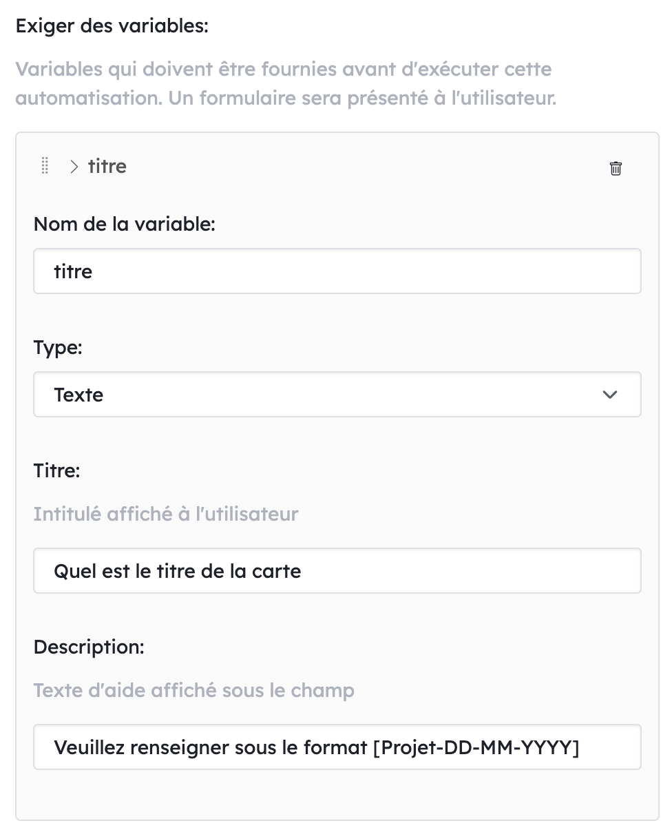 variable automatisation variable automatisation